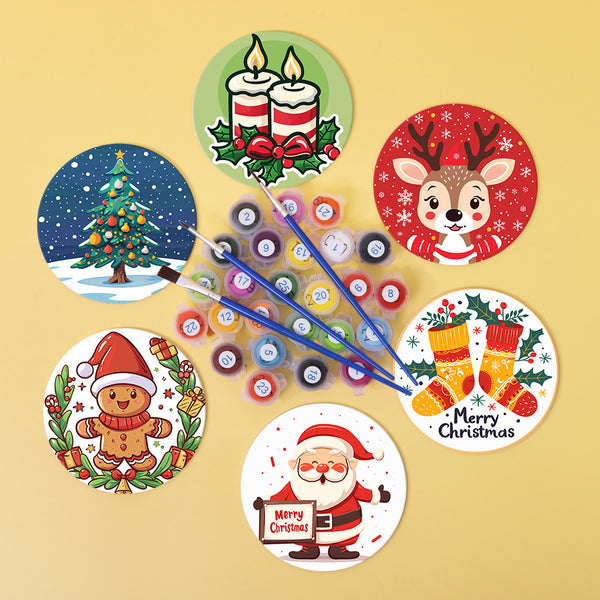 Merry Christmas Paint By Numbers Coaster Set