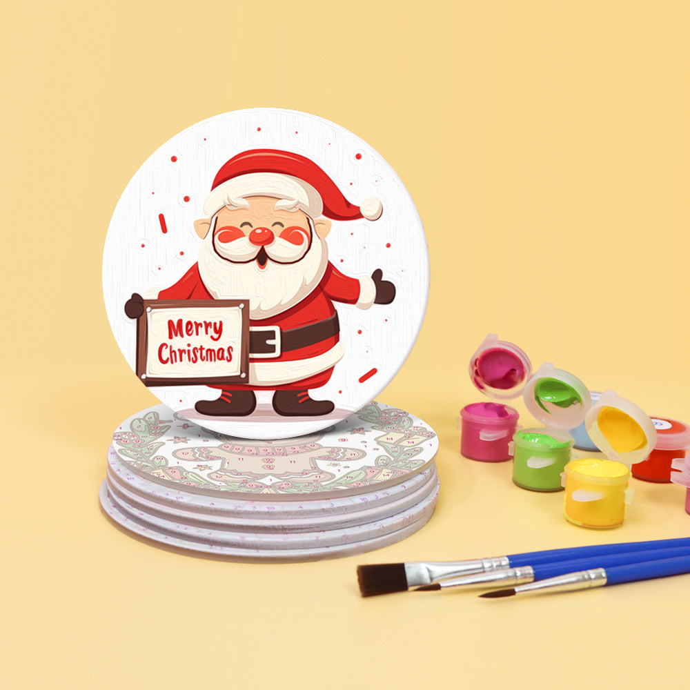 Merry Christmas Paint By Numbers Coaster Set