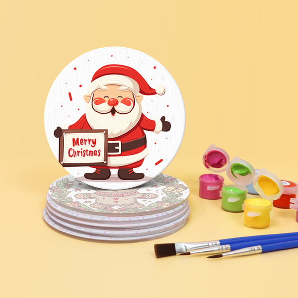 Merry Christmas Paint By Numbers Coaster Set