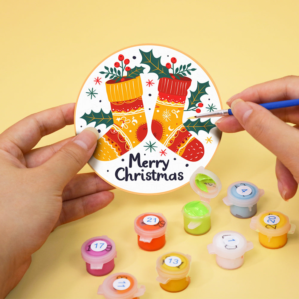 Merry Christmas Paint By Numbers Coaster Set