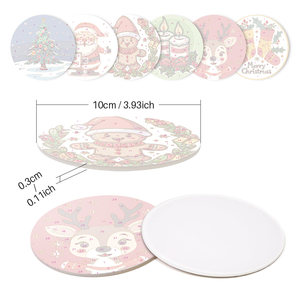 Merry Christmas Paint By Numbers Coaster Set