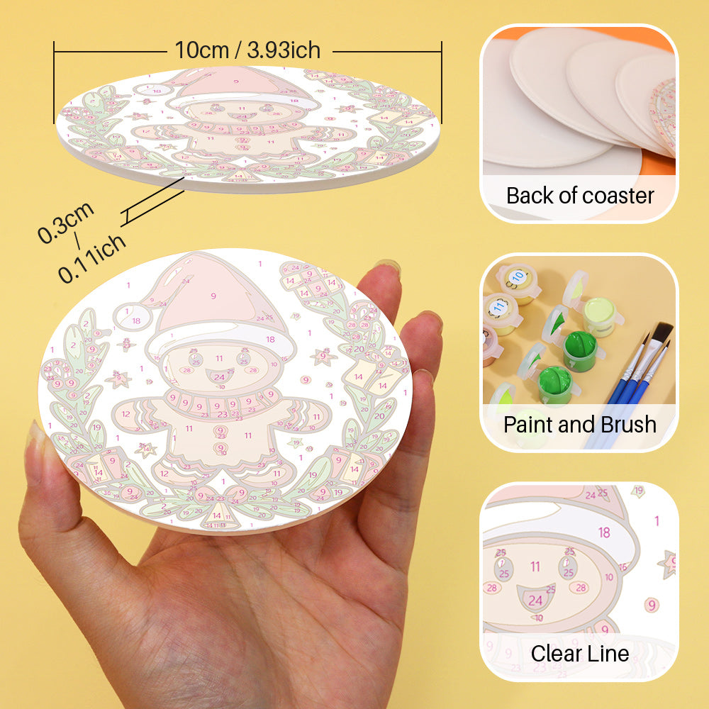 Merry Christmas Paint By Numbers Coaster Set
