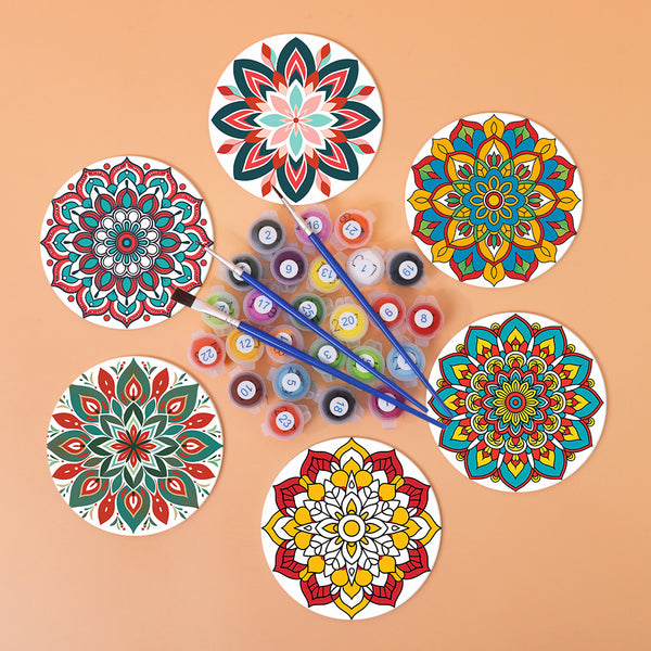 Mandala Christmas Paint By Numbers Coaster Set