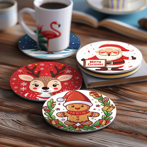Merry Christmas Paint By Numbers Coaster Set