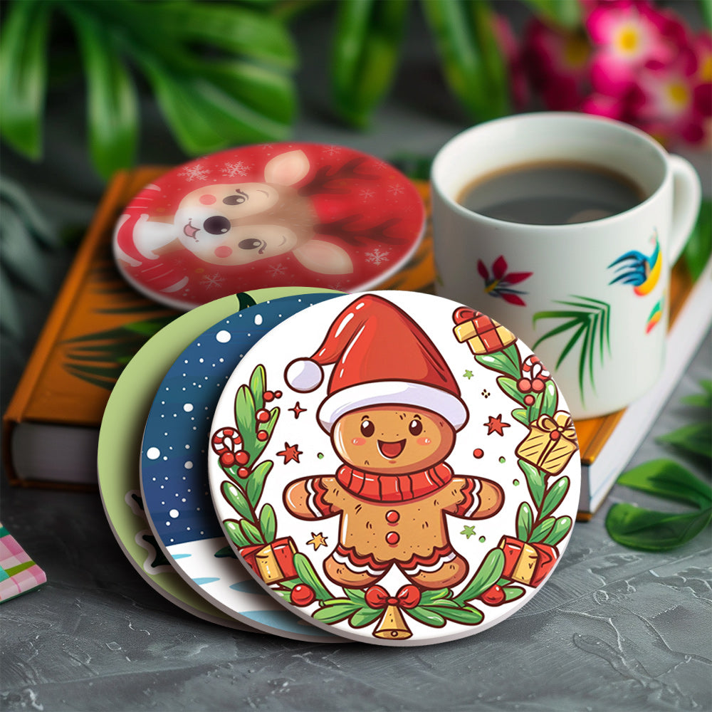 Merry Christmas Paint By Numbers Coaster Set