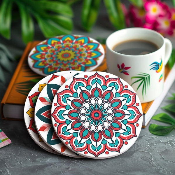 Mandala Christmas Paint By Numbers Coaster Set