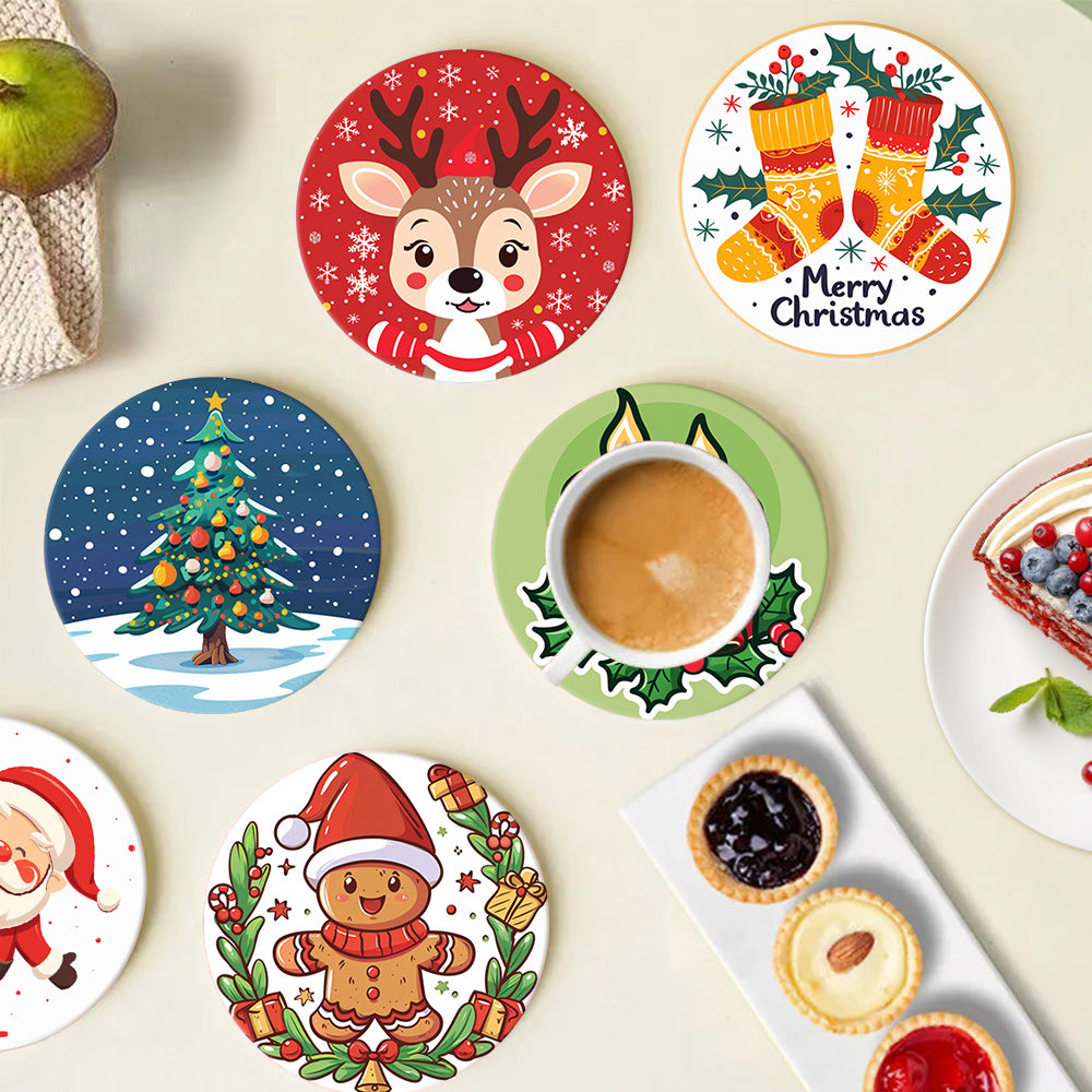 Merry Christmas Paint By Numbers Coaster Set