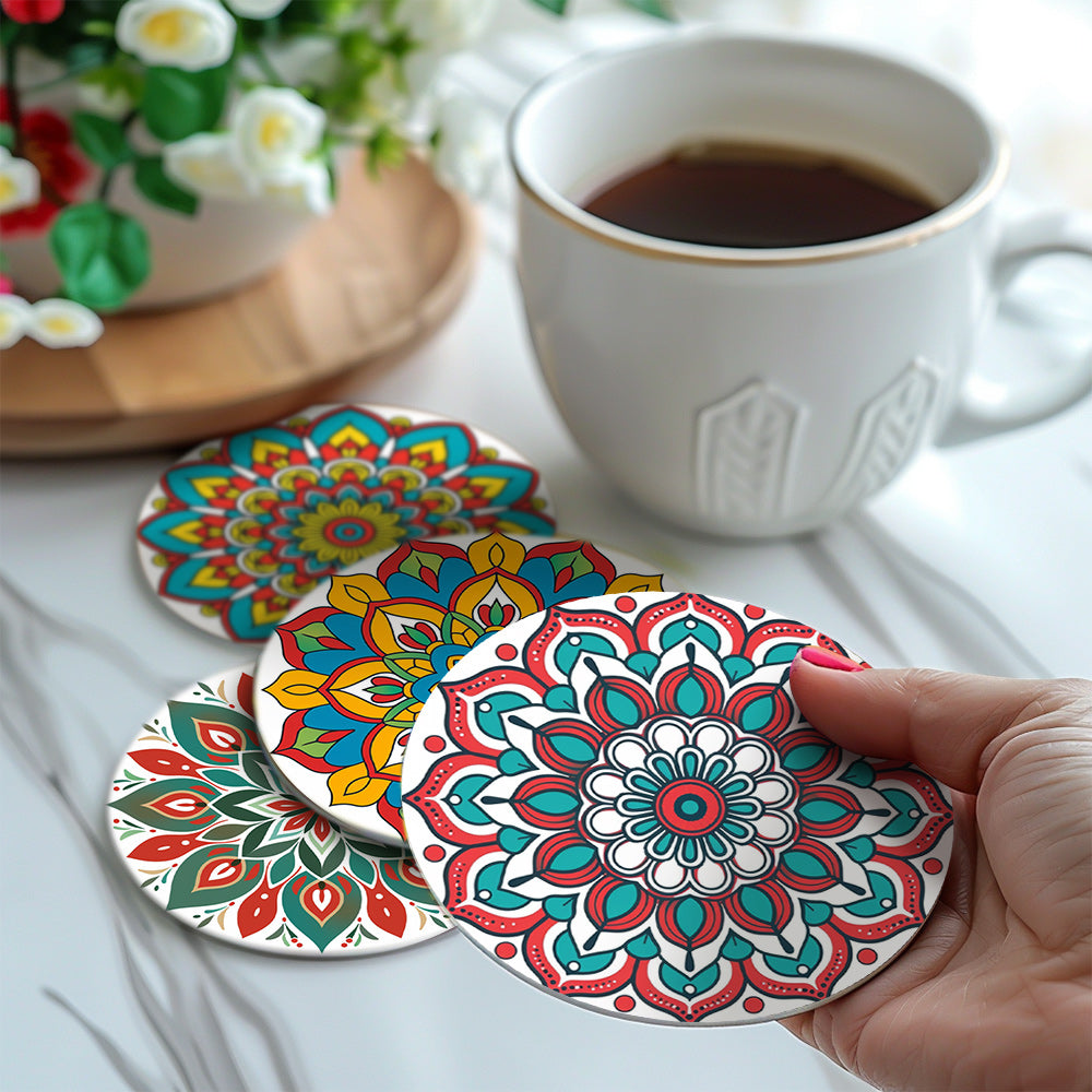Mandala Christmas Paint By Numbers Coaster Set