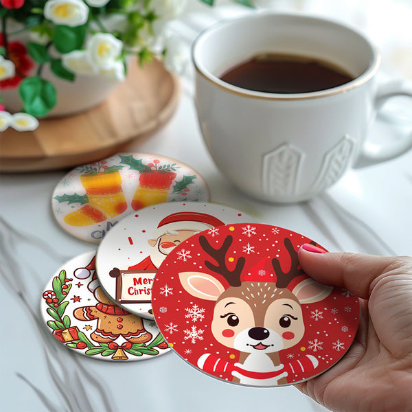 Merry Christmas Paint By Numbers Coaster Set