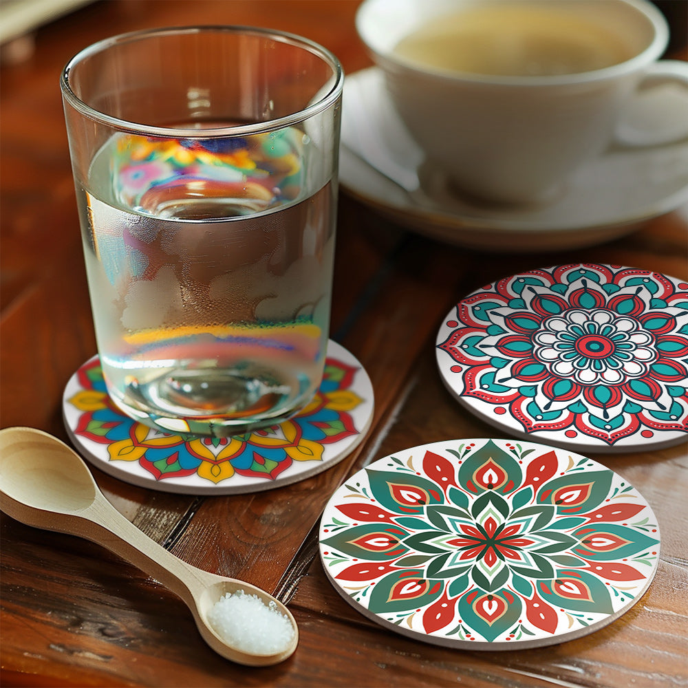 Mandala Christmas Paint By Numbers Coaster Set