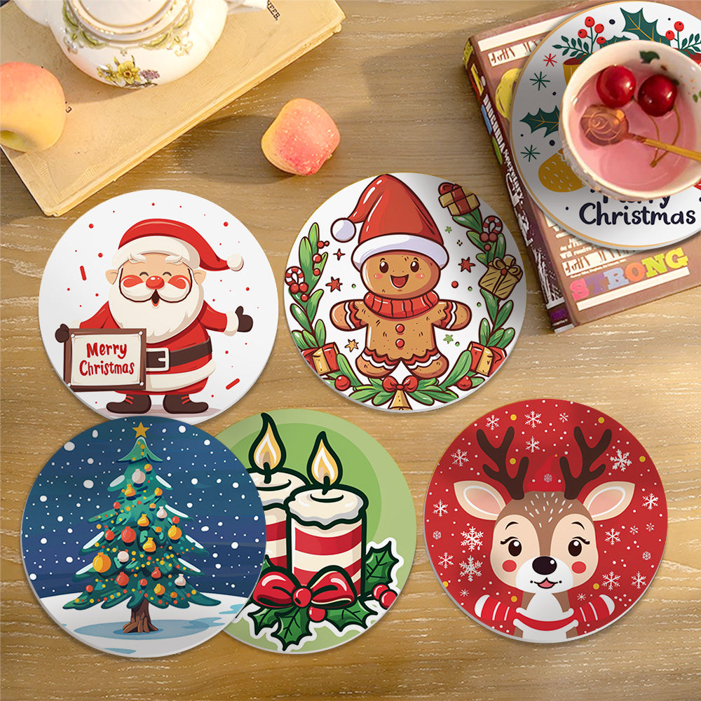 Merry Christmas Paint By Numbers Coaster Set