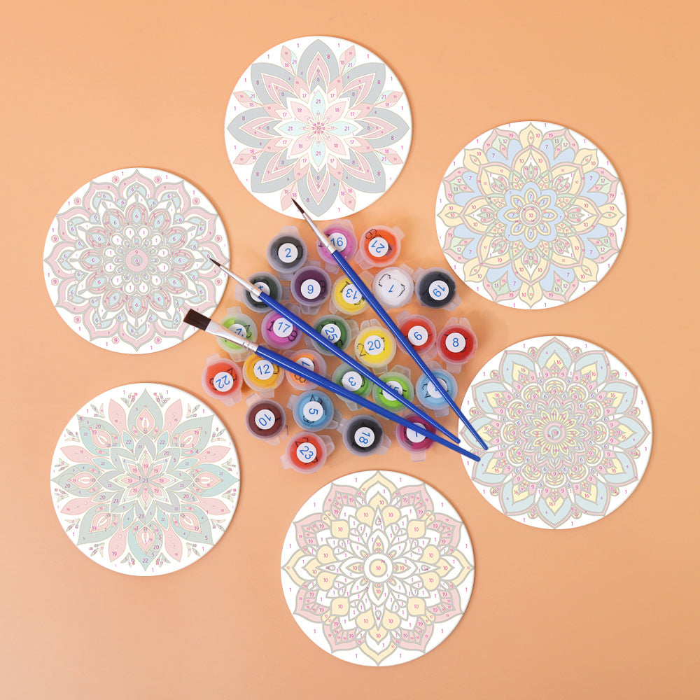 Mandala Christmas Paint By Numbers Coaster Set