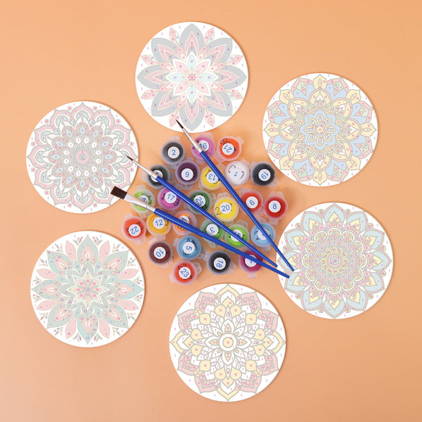 Mandala Christmas Paint By Numbers Coaster Set