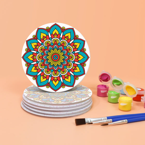 Mandala Christmas Paint By Numbers Coaster Set