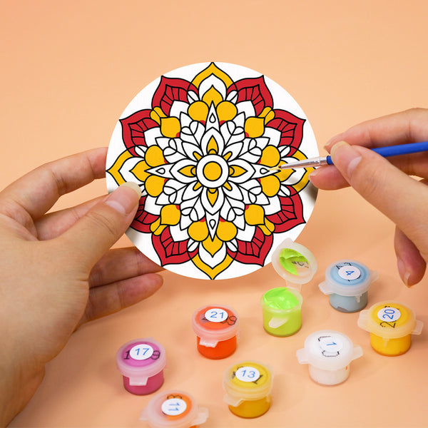 Mandala Christmas Paint By Numbers Coaster Set