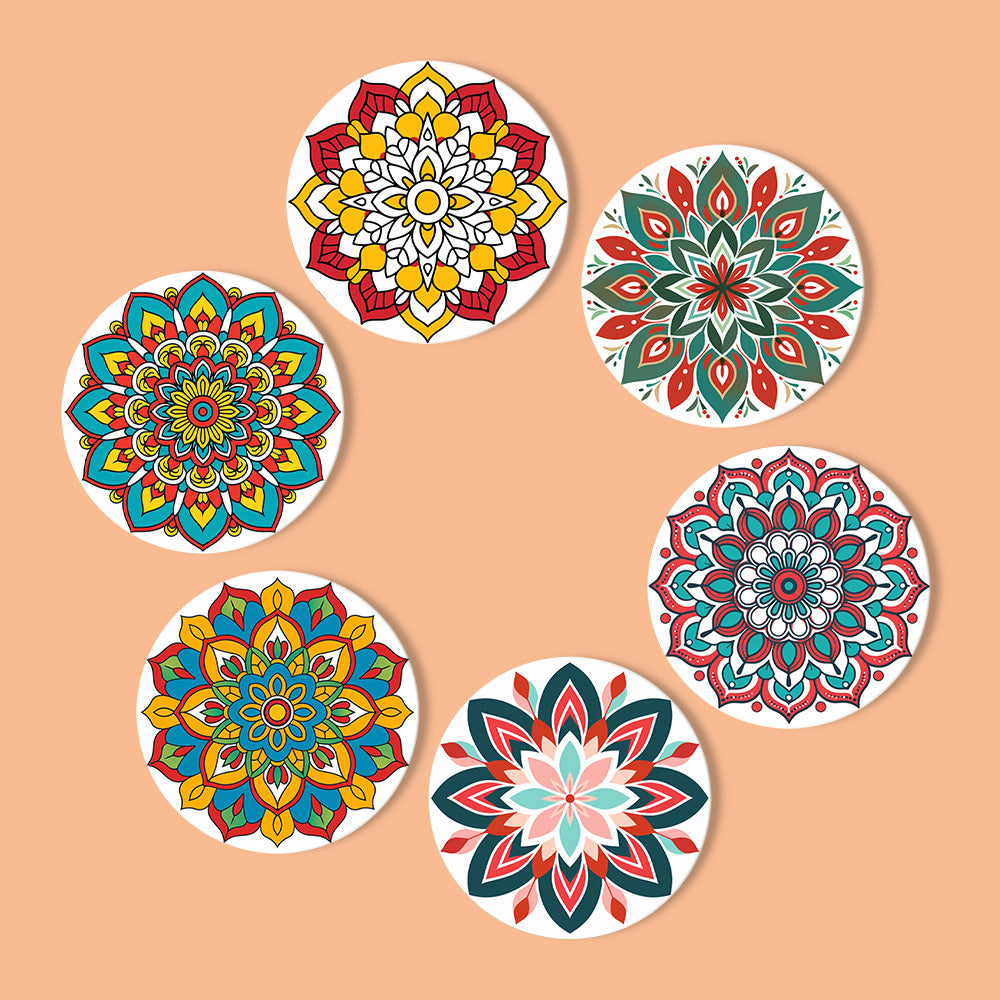 Mandala Christmas Paint By Numbers Coaster Set