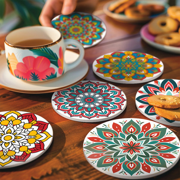 Mandala Christmas Paint By Numbers Coaster Set