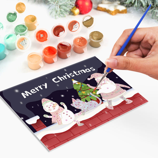 Christmas Eve Paint By Numbers Greeting Card Set
