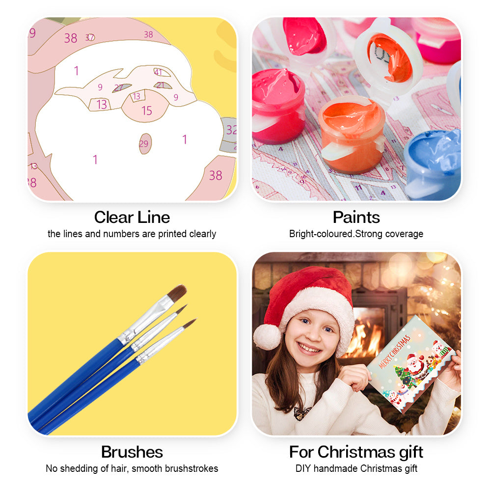 Christmas Eve Paint By Numbers Greeting Card Set