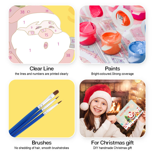 Christmas Eve Paint By Numbers Greeting Card Set