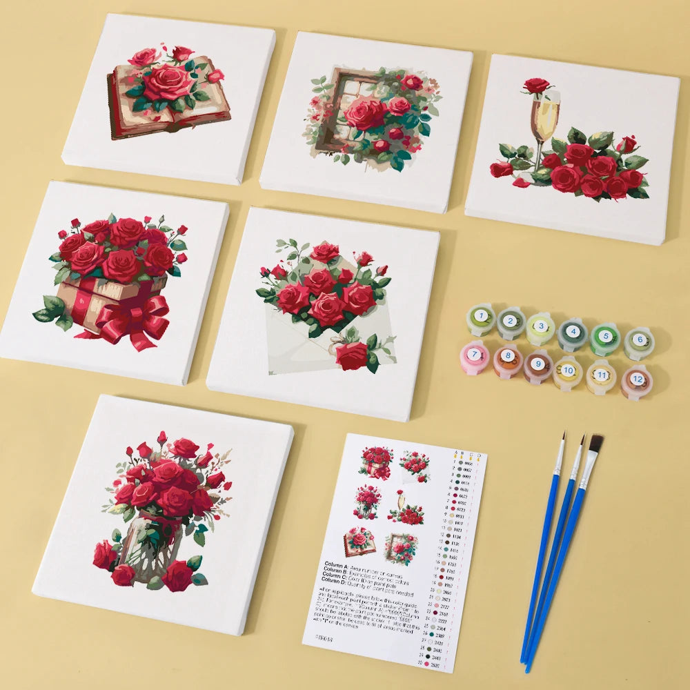Rose Mini Paint By Numbers Set