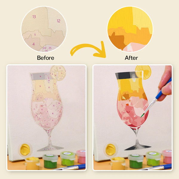 Summer Beverages Mini Paint By Numbers Set