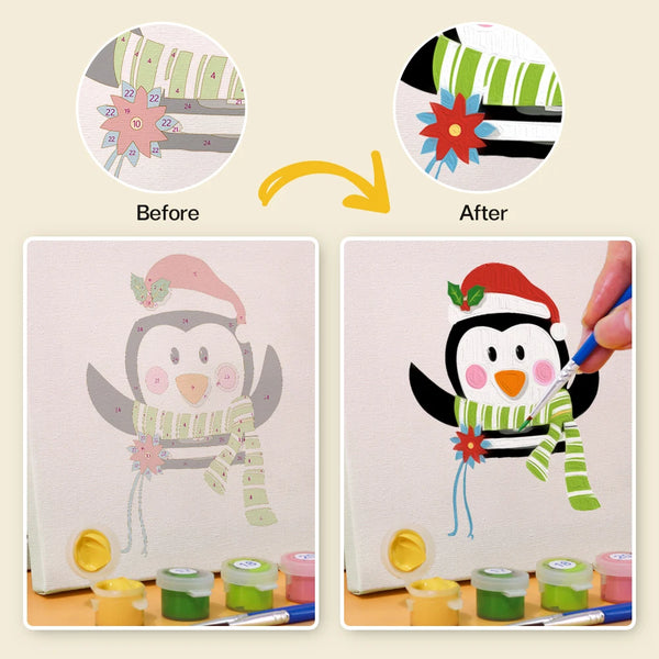 Christmas Animals Mini Paint By Numbers Set