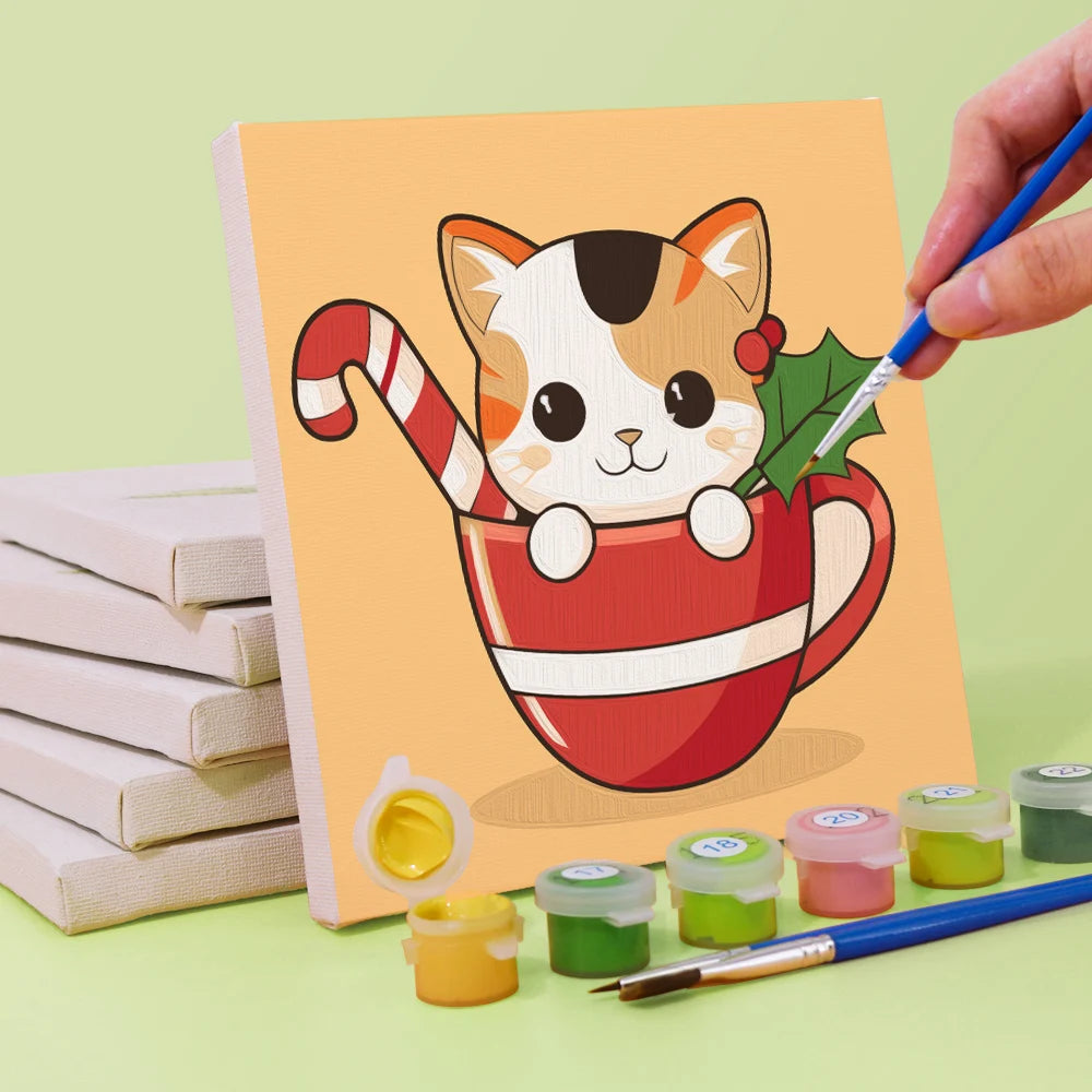 Cute Cat Mini Paint By Numbers Set