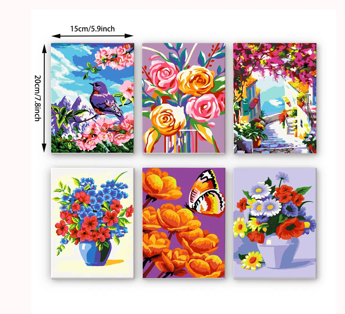 Floral Portrait Mini Paint By Numbers Set