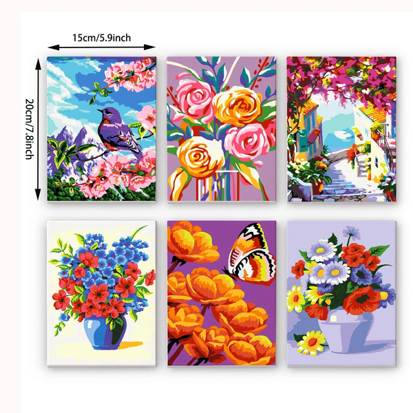 Floral Portrait Mini Paint By Numbers Set