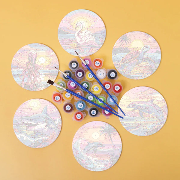 Sea Landscape Paint By Numbers Coaster Set