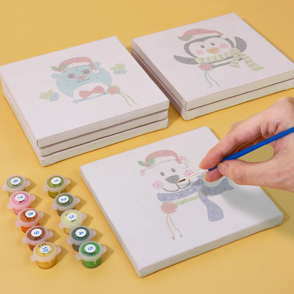 Christmas Animals Mini Paint By Numbers Set