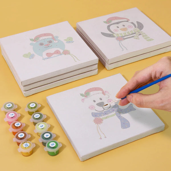 Christmas Animals Mini Paint By Numbers Set