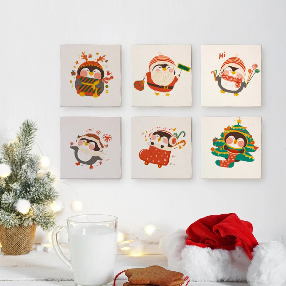 Christmas Penguin Mini Paint By Numbers Set