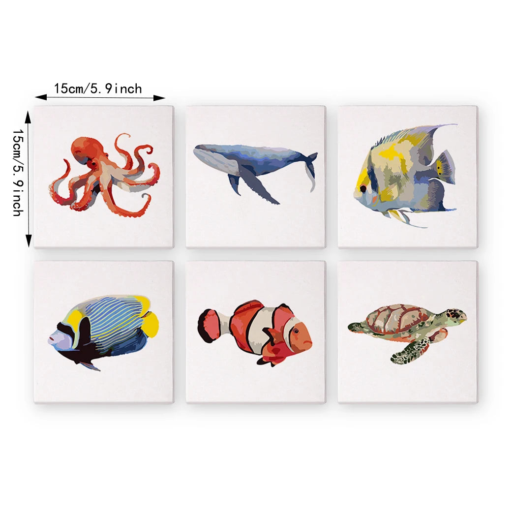Underwater Creatures Mini Paint By Numbers Set