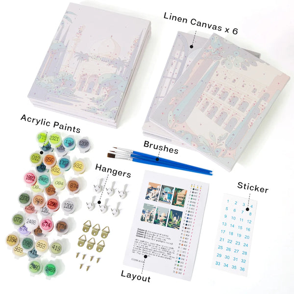 Architectural Landscape Mini Paint By Numbers Set