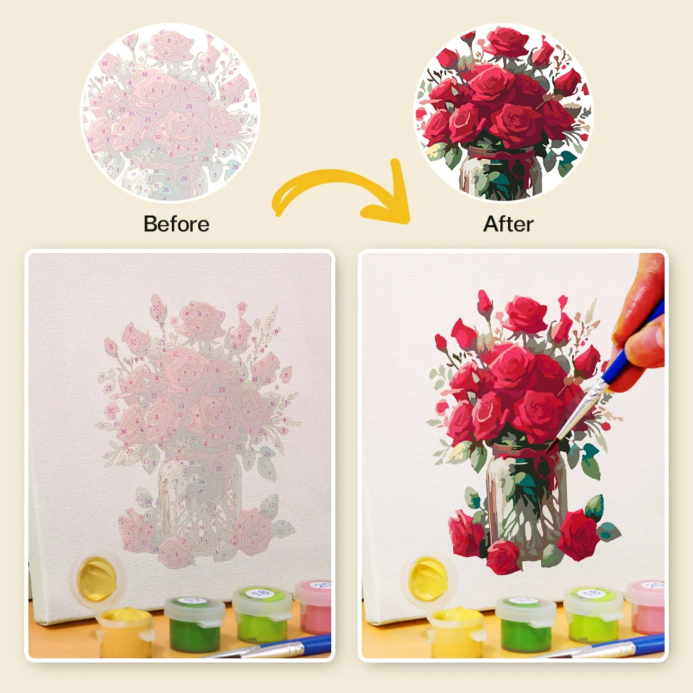Rose Mini Paint By Numbers Set