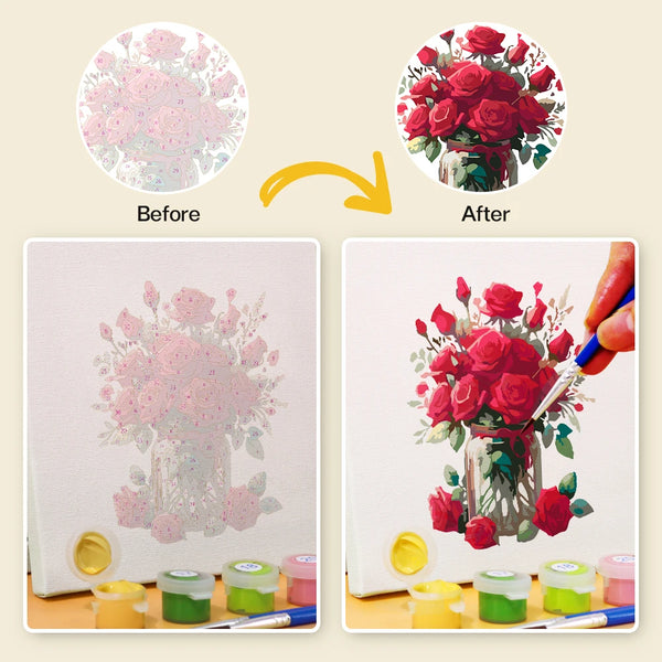 Rose Mini Paint By Numbers Set
