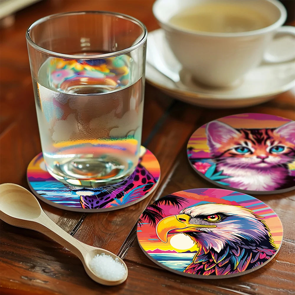 Painted Animals Paint By Numbers Coaster Set