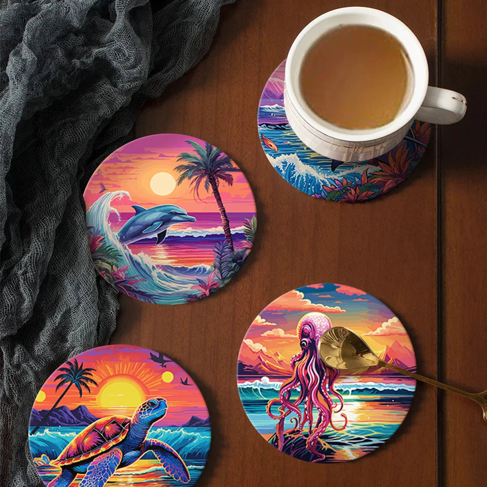 Sea Landscape Paint By Numbers Coaster Set