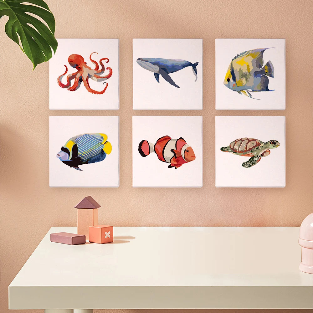 Underwater Creatures Mini Paint By Numbers Set