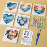 multiple small paint by number art works