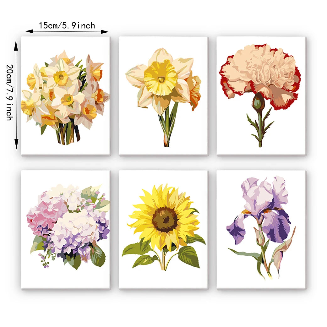 Colorful Flower Mini Paint By Numbers Set
