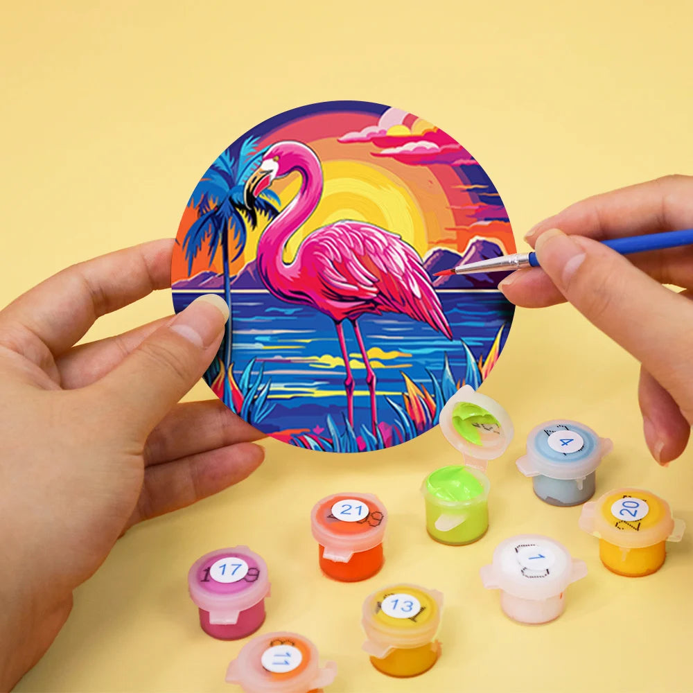 Colorful Birds Paint By Numbers Coaster Set