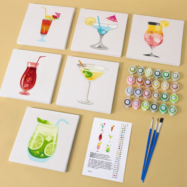 Summer Beverages Mini Paint By Numbers Set