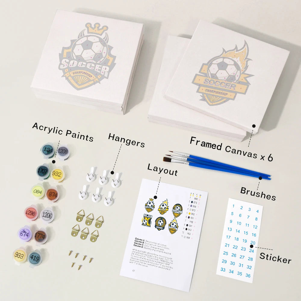 Football Mini Paint By Numbers Set