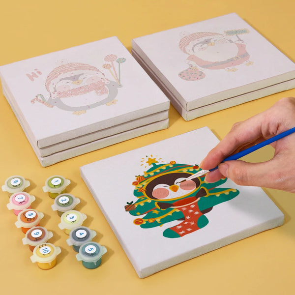 Christmas Penguin Mini Paint By Numbers Set