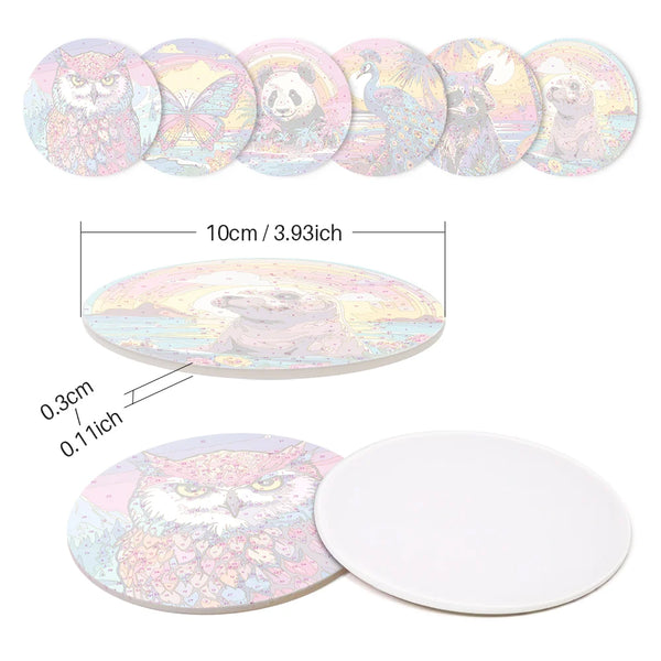 Colorful Animals Paint By Numbers Coaster Set