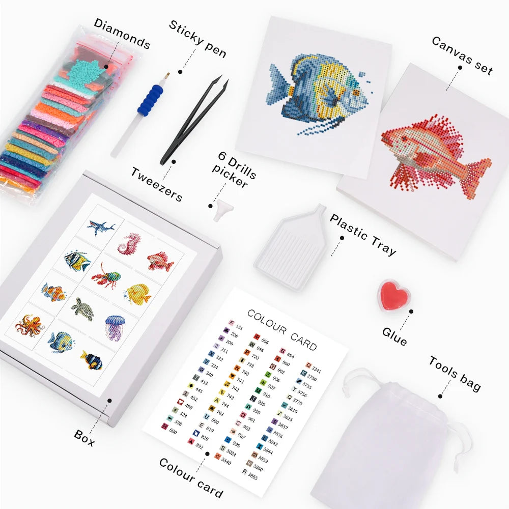 Underwater Creatures Mini Diamond Painting Set