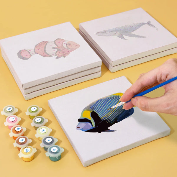 Underwater Creatures Mini Paint By Numbers Set